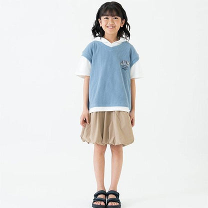 背心疊穿短袖連帽衛衣