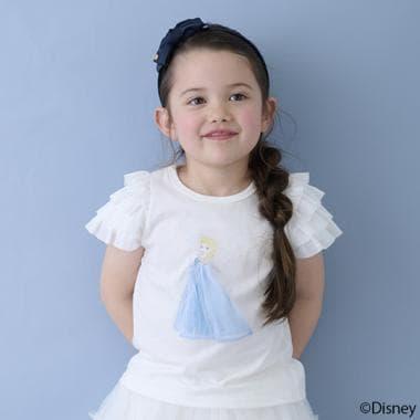 【《迪士尼》】袖部網紗圖案T恤