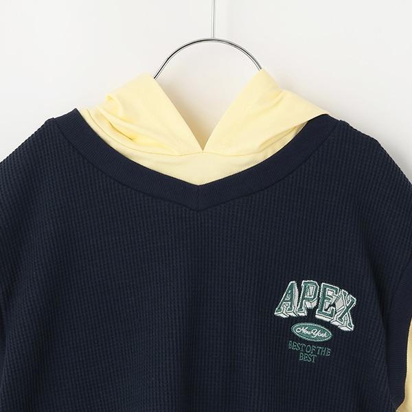 背心疊穿短袖連帽衛衣