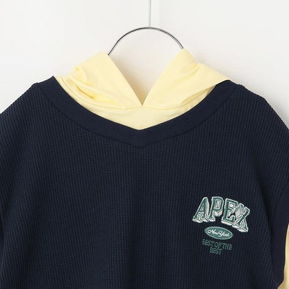 背心疊穿短袖連帽衛衣