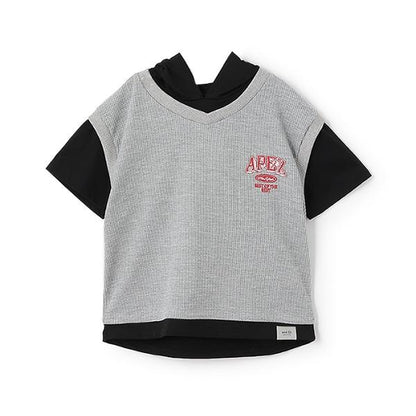 背心疊穿短袖連帽衛衣