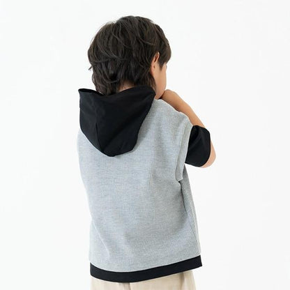 背心疊穿短袖連帽衛衣