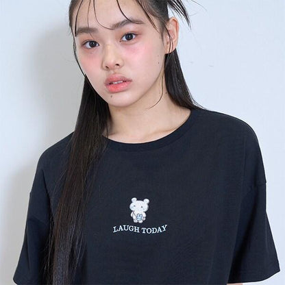 【GOODPRICE】【純棉100%】前幅卡通刺繡T恤