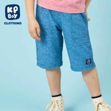 乾爽網眼牛仔風印花五分褲