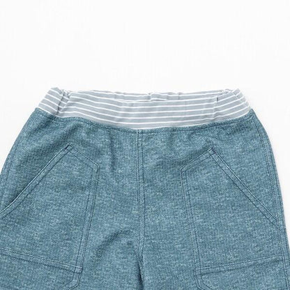 乾爽網眼牛仔風印花五分褲