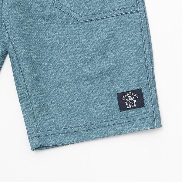 乾爽網眼牛仔風印花五分褲