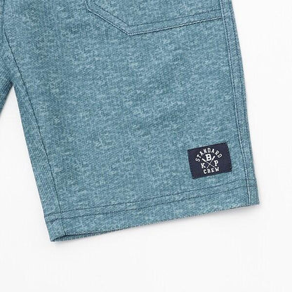 乾爽網眼牛仔風印花五分褲