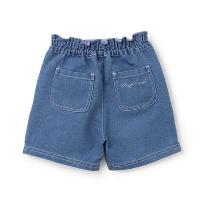 蝴蝶結刺繡鑲鑽短褲