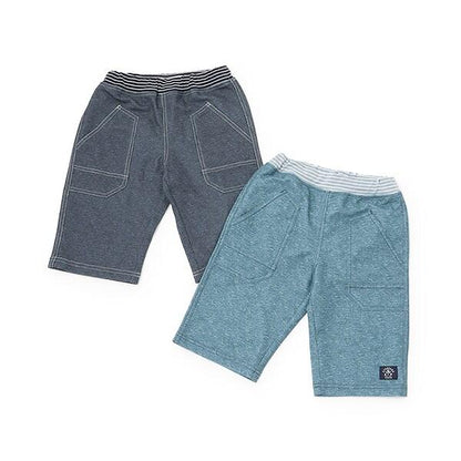 乾爽網眼牛仔風印花五分褲