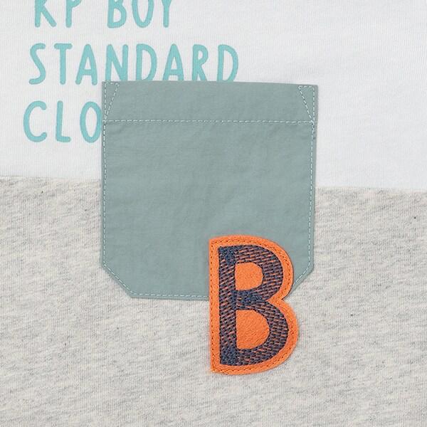 帶尼龍口袋 前身三色拼接短袖T恤