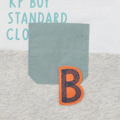 帶尼龍口袋 前身三色拼接短袖T恤