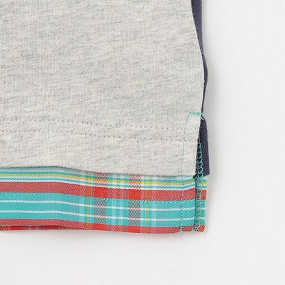 帶尼龍口袋 前身三色拼接短袖T恤