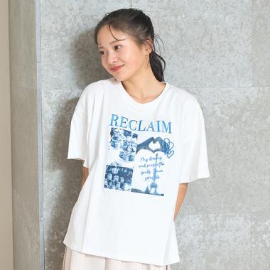【7days】【GOODPRICE】【純棉100%】巴黎轉印印花T恤
