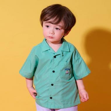恐龍與交通工具刺繡短袖襯衫
