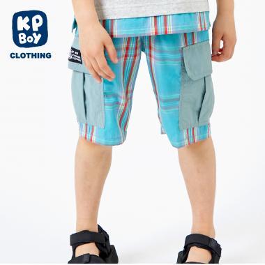 TC色織格紋五分褲