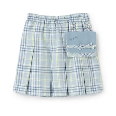 帶移動口袋T/R格紋裙褲