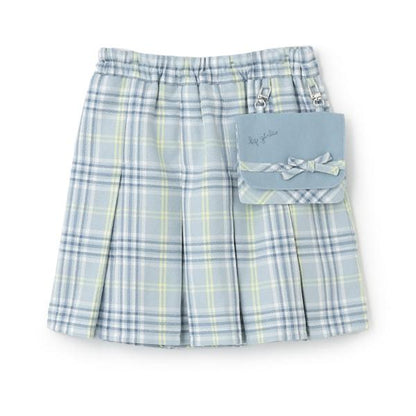 帶移動口袋T/R格紋裙褲