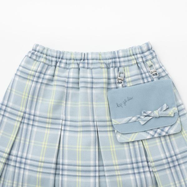 帶移動口袋T/R格紋裙褲