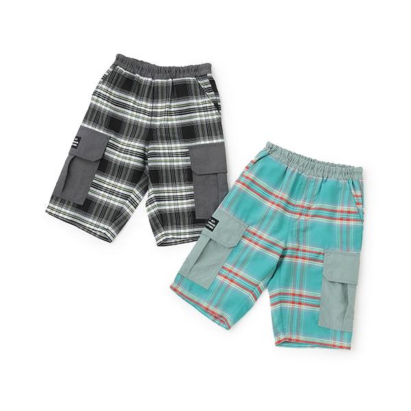 TC色織格紋五分褲