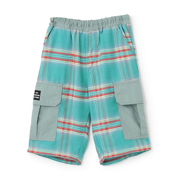 TC色織格紋五分褲