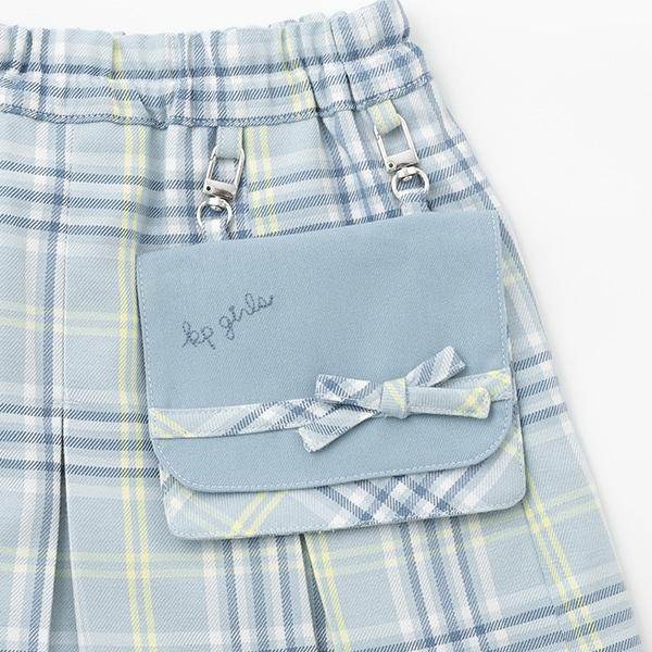 帶移動口袋T/R格紋裙褲