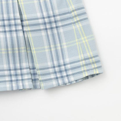 帶移動口袋T/R格紋裙褲