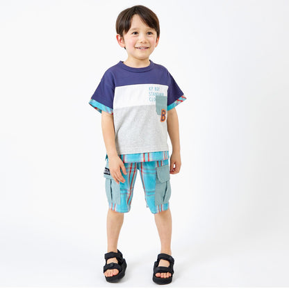 TC色織格紋五分褲