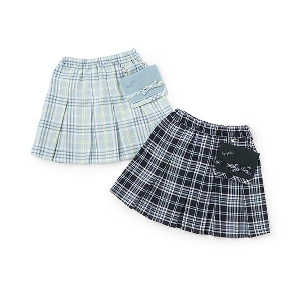 帶移動口袋T/R格紋裙褲