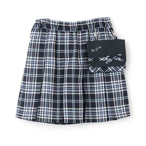 帶移動口袋T/R格紋裙褲