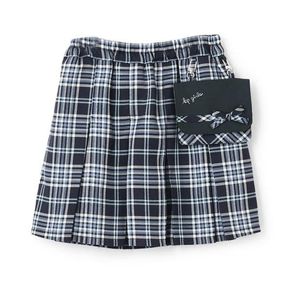 帶移動口袋T/R格紋裙褲