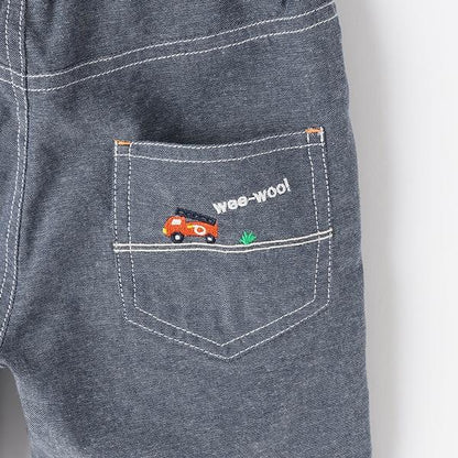 【人氣商品再次到貨】交通工具刺繡五分褲