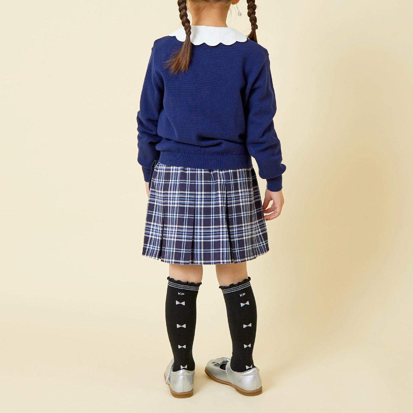 帶移動口袋T/R格紋裙褲