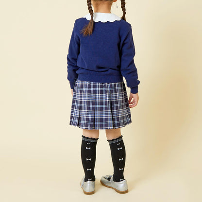 帶移動口袋T/R格紋裙褲