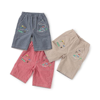 【人氣商品再次到貨】交通工具刺繡五分褲