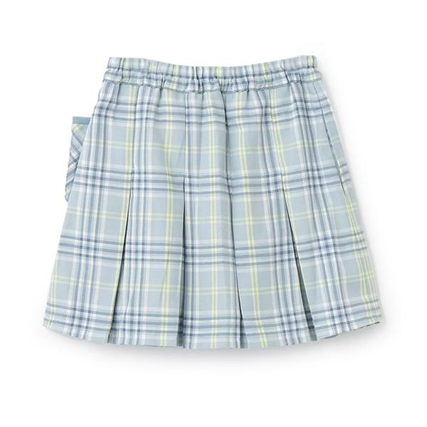 帶移動口袋T/R格紋裙褲