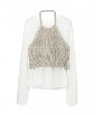 透視T恤*亮片吊帶背心套裝