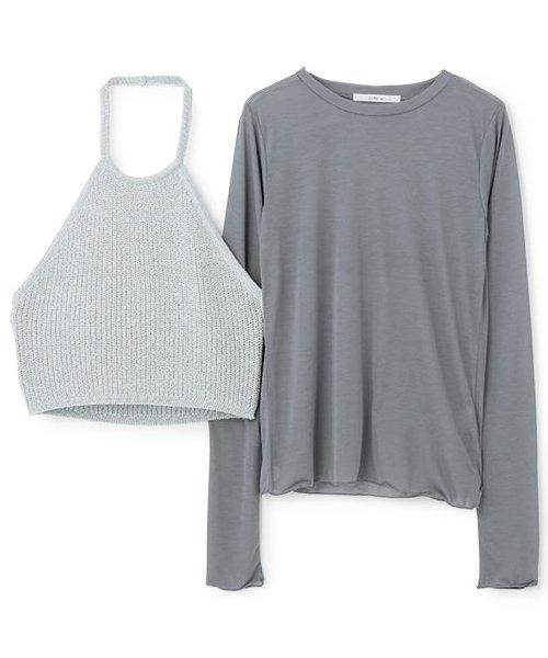 透視T恤*亮片吊帶背心套裝