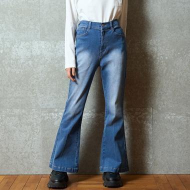 【基礎款】牛仔斜紋喇叭褲