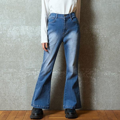 【基礎款】牛仔斜紋喇叭褲