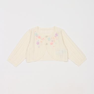 蝴蝶結刺繡針織開衫