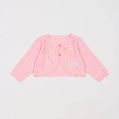 蝴蝶結刺繡針織開衫