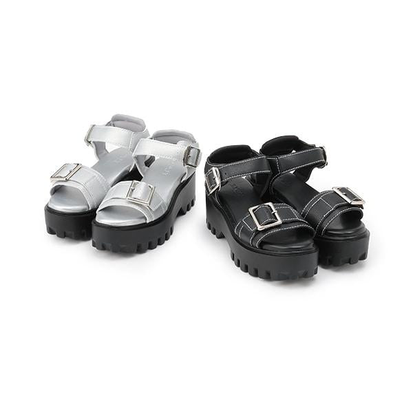 【LTXC】金屬扣帶人造皮涼鞋