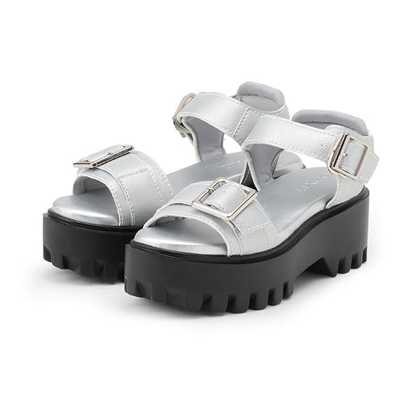 【LTXC】金屬扣帶人造皮涼鞋