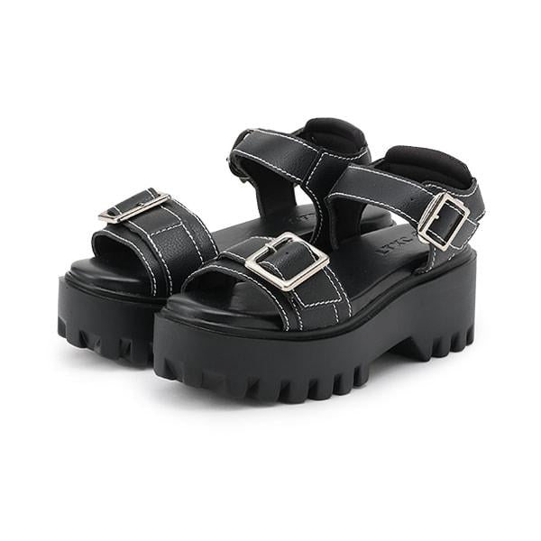 【LTXC】金屬扣帶人造皮涼鞋