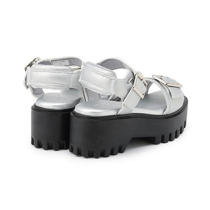 【LTXC】金屬扣帶人造皮涼鞋