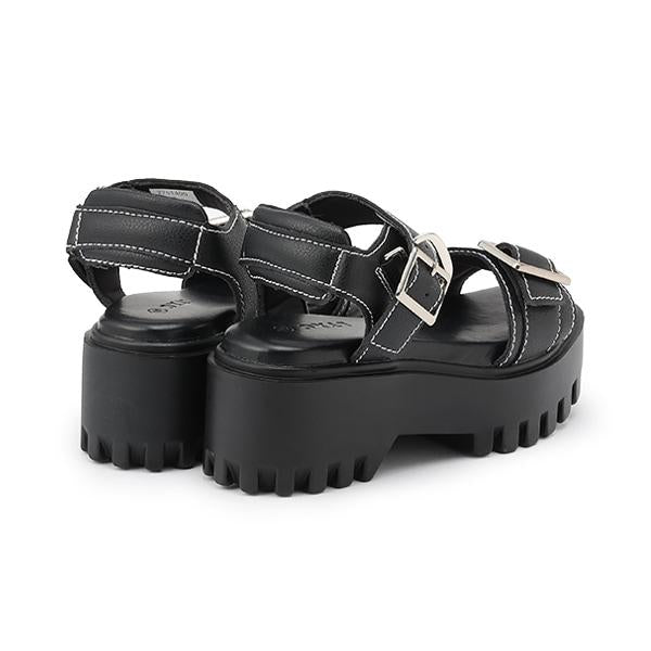 【LTXC】金屬扣帶人造皮涼鞋