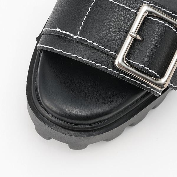 【LTXC】金屬扣帶人造皮涼鞋