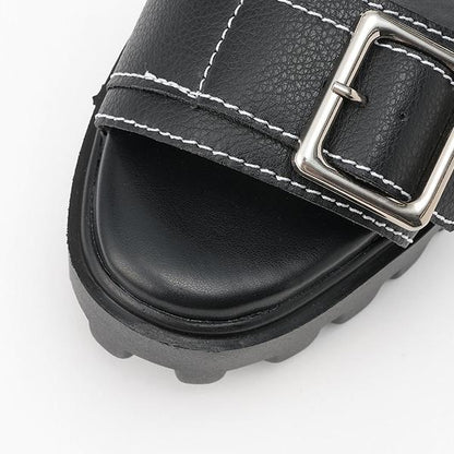 【LTXC】金屬扣帶人造皮涼鞋