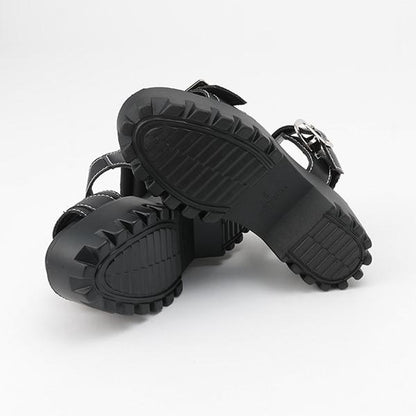 【LTXC】金屬扣帶人造皮涼鞋