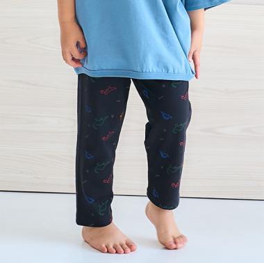 防汙羅紋圖案七分打底褲